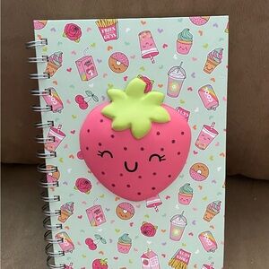 Strawberry Kids Notebook with Pink and Green Cover